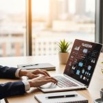 Solo entrepreneur working on laptop implementing business framework for scalable growth