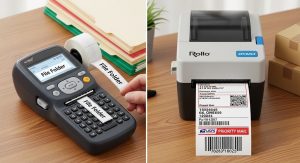 Handheld label maker used for office organization