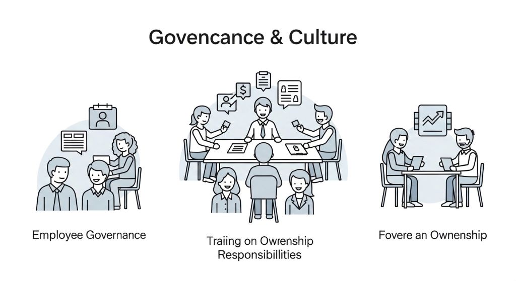 Infographic showing steps of an employee ownership transition plan