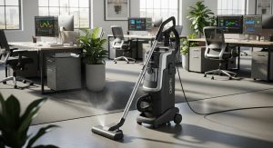 workplace cleaning using professional vacuum cleaner