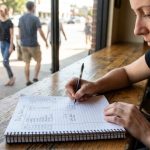 Small business owner analyzing sales data in Austin TX